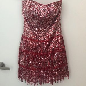 Red and Silver Formal Dress